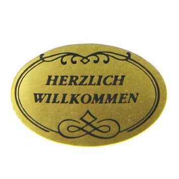  Etiketten mit Glückwunschtext; oval, ca. 3,5 cm x 2,5 cm; verschiedene Motive; Folie; permanent haftend; auf Rolle; 1000 Sticker 