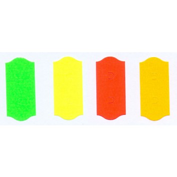  Preisauszeichnungsetiketten; 12 x 26 mm; verschiedene neon-Farben; Papier; permanent haftend; auf Rolle; 1500 Etiketten 