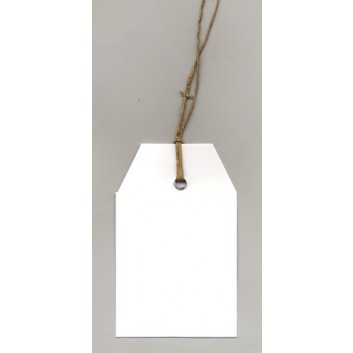  Goertz Hängeetiketten; 50 x 80 mm (B x H); weiß; Bindfaden aus Hanf, offen; Metallöse; ca. 130 mm; ca. 64 x 50 mm; Karton 