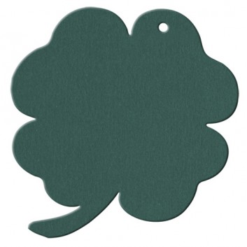  Anhängekarten; ca. 77 x 78 mm; grün; mit Aufhängeloch/-stanzung; ohne Faden; ca. 63 x 73 mm; Karton; Kleeblatt, groß; A101213-005 