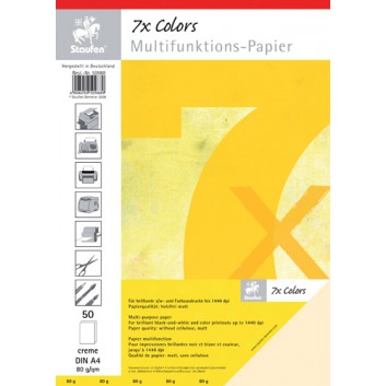  Multifunktionspapier; viele Farben; DIN A4; 80 g/qm; matt; Inkjet - und Laserdrucker; beidseitig bedruckbar; 50 Blatt Packung 