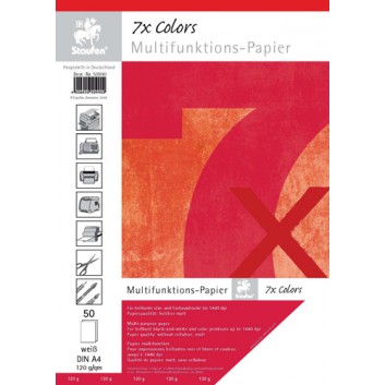  Multifunktionspapier; viele Farben; DIN A4; 120 g/qm; matt; Inkjet - und Laserdrucker; beidseitig bedruckbar; 35 Blatt Packung 