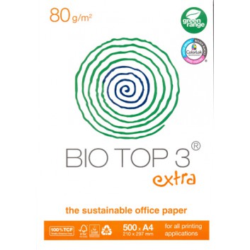  Mondi BIO TOP 3 extra Officepapier - A4; naturweiß; DIN A4; 80 g/qm; ungestrichen; Inkjet - und Laserdrucker 