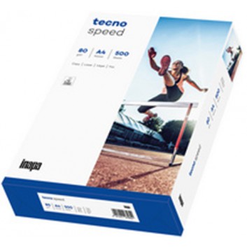  Inapa Office-Papier tecno-speed - 500 Blatt; weiß; DIN A4; 80 g/qm; ungestrichen; Inkjet - und Laserdrucker; ECF / CIE-Weißgrad 146 
