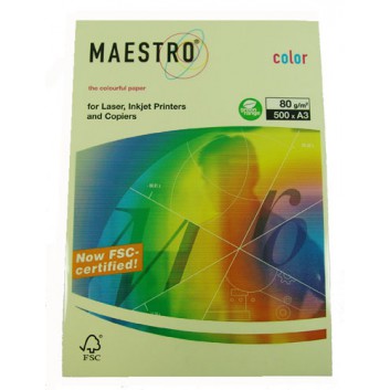  Mondi Maestro Color Pastell Office-Papier; vanille; DIN A3; 80 g/qm; matt; Inkjet - und Laserdrucker; hervorragende Laufeigenschaft 