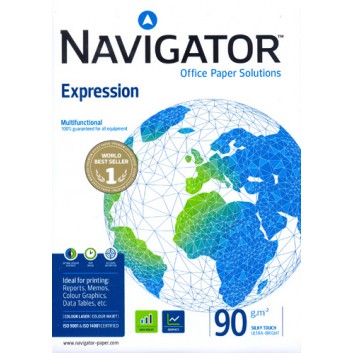  Navigator A4 90g Expression, Officepapier; hochweiß; DIN A4; 90 g/qm; glatt; Inkjet - und Laserdrucker; alterungsbeständig, hohe Opazität 