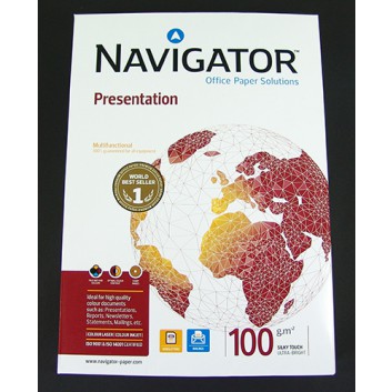  Navigator A3 100g Presentation, Officepapier; hochweiß; DIN A3; 100 g/qm; matt; Inkjet - und Laserdrucker; auch für doppelseitige Farbausdrucke 