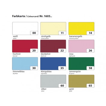  folia Passepartout, oval, mit Kuvert; verschiedene Farben; DIN A6 hoch; Kuvert naßklebend; 5 Karten + 5 Kuverts 