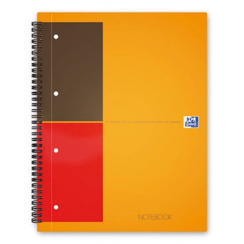  Oxford Spiralblock Notebook; DIN A5; liniert / kariert; 80g/qm, holzfrei; 80 Blatt; Doppelspirale seitlich; Deckblatt, verschiedene Farben 