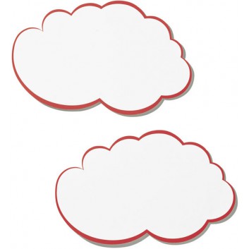  Magnetoplan Moderationskarten, Wolke, klein; weiß, mit rotem Rand; 250 x 420 mm; 130 g/qm; 42x25cm;weiß mit rotem Rand 