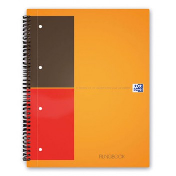  Oxford Spiralblock Filingbook; DIN A4; liniert / kariert; 80g/qm, holzfrei; 100 Blatt; Doppelspirale seitlich; Deckblatt, verschiedene Farben 