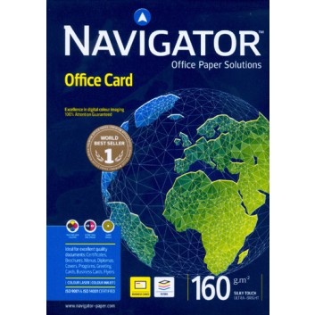  Navigator A3 160g Office Card, Officepapier; hochweiß; DIN A3; 160 g/qm; glatt; Inkjet - und Laserdrucker; hohe Alterungsbeständigkeit 