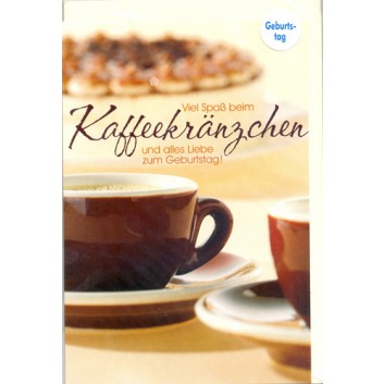  Horn Glückwunschkarte; 115 x 175 mm; Zum Geburtstag; Fotomotiv: Kaffeekränzchen; Ku: creme, naßklebend, Spitzklappe; Hochformat; 51-H7745 