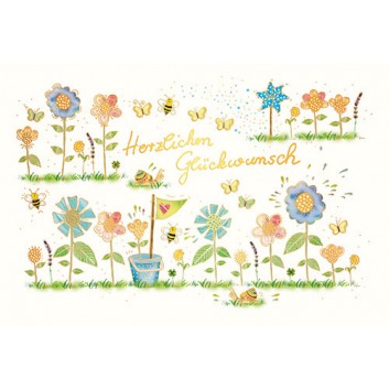  Skorpion Glückwunschkarte; 175 x 115 mm; Zum Geburtstag; Art-Serie: Blumen; Ku: weiß, naßklebend, Spitzklappe 