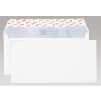  ELCO Briefumschläge Premium; 114 x 229 (DIN Lang plus); weiß; ohne Fenster; Haftklebung mit Abdeckstreifen; gerade Klappe; 100 g/qm; mit Innendruck 