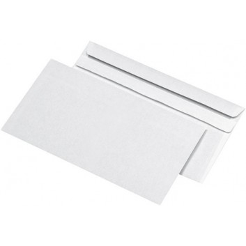  Briefumschläge; 110 x 220 mm (DIN DL); weiß; ohne Fenster; selbstklebend; gerade Klappe; 70 g/qm; grauer Innendruck; 30002374; Kleinpack 