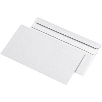  Briefumschläge; 110 x 220 mm (DIN DL); weiß; ohne Fenster; selbstklebend; gerade Klappe; 70 g/qm; grauer Innendruck; 30002374; Kleinpack 