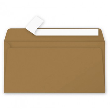  Pollen Briefumschläge, Kleinpackung; 110 x 220 mm (DIN DL); braun, Kraftpapier; ohne Fenster; Haftklebung mit Abdeckstreifen; gerade Klappe 