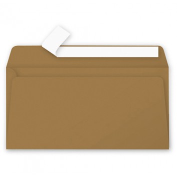  Pollen Briefumschläge, Kleinpackung; 110 x 220 mm (DIN DL); braun, Kraftpapier; ohne Fenster; Haftklebung mit Abdeckstreifen; gerade Klappe 