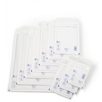  aroFOL Luftpolstertasche; weiß; viele Formate; ohne Fenster; Papier und Polyethylen; mit Haftstreifen; Länge x Öffnungsbreite 