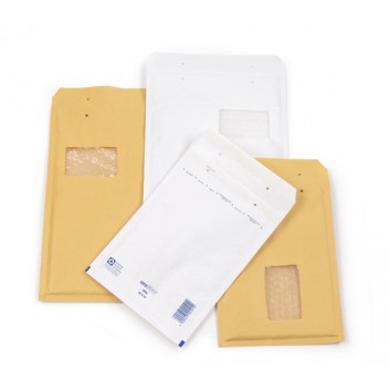  aroFOL Luftpolstertasche; weiß; 350 x 250 mm; 340 x 225 mm; mit Fenster; #7/G; Papier und Polyethylen; mit Haftstreifen; Länge x Öffnungsbreite 