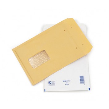  aroFOL Luftpolstertasche; weiß; 275 x 200 mm; 265 x 175 mm; mit Fenster; #4/D; Papier und Polyethylen; mit Haftstreifen; Länge x Öffnungsbreite 