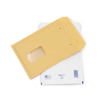  aroFOL Luftpolstertasche; weiß; 275 x 200 mm; 265 x 175 mm; mit Fenster; #4/D; Papier und Polyethylen; mit Haftstreifen; Länge x Öffnungsbreite 