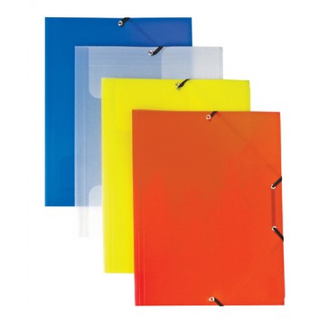  Linea Eckspanner; farbig-transluzent; für DIN A4; Polypropylen; ca. 250 Blatt; mit Gummizugverschluß über den Ecken; mit 3 Klappen 