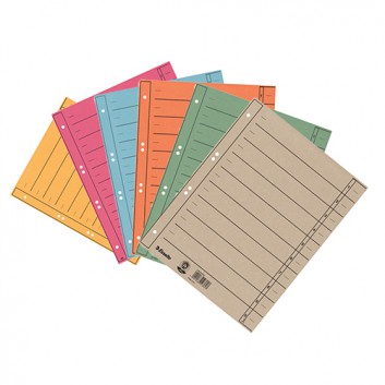  Esselte Trennblatt vollfarbig; verschiedene Farben; 238 x 300 mm (für DIN A4+); mit ausschneidbaren Taben; Manila-Karton 230 g /qm 