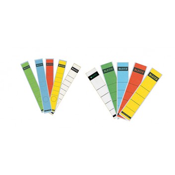  LEITZ Rückenschilder für Handbeschriftung; breit oder schmal - kurz oder lang; weiß / grau /blau / gelb / grün /rot; Papier; permanent 