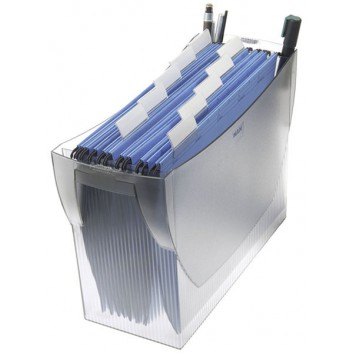  HAN Hängemappenbox SWING+ Comfort mit Deckel; blau / grau / klar; 397 x 347 x 154 mm (B x H x T); Polystyrol; 20 Mappen oder 3 Ordner 