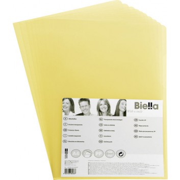  Falken Sichthülle Standard; für DIN A4; gelb; genarbt; oben und rechte Seite offen; dokumentenecht; Polypropylen; 0,11 mm; keine 
