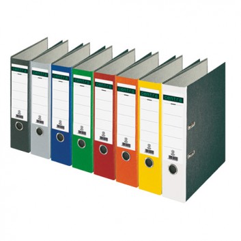  centra Ordner Standard; für DIN A4; verschiedene Farben; 80 mm; 2 Ringe; mit Hebelmechanik und Blattniederhalter; ca. 600 Blatt; Einband aus Pappe 