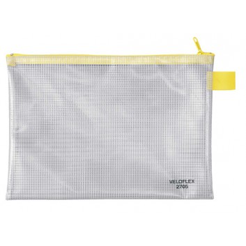  VELOFLEX Reissverschlusstasche; verschiedene Formate; transparent; gewebeverstärkt; oben offen; mit Reissverschluss, verschiedene Farben; PVC-Folie 