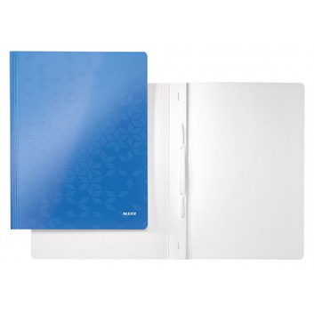  LEITZ Schnellhefter WOW; blau; für DIN A4; Karton; 300 g/qm, außen mit PP-Folie; für ca. 250 Blatt; Heftmechanik für Standartlochung 