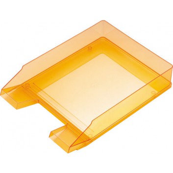  helit Briefkorb Economy; orange transparent; 249 x 345 x 65 mm; mit Greifausschnitt; stapelbar; Polystyrol (PS); DIN A4/C4 