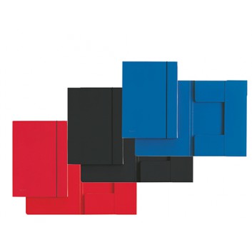  LEITZ Dokumentenbox; verschiedene Farben; für DIN A4; Hartpappe; ca. 180 Blatt; Gummizug längs über den Vorderdeckel; 3 Klappen 