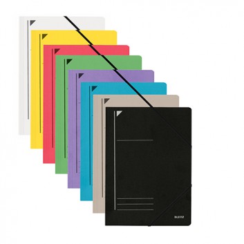  LEITZ Eckspanner; verschiedene Farben; für DIN A4; Primärkarton; 400 g/qm; ca. 250 Blatt; mit Gummizugverschluß über den Ecken 