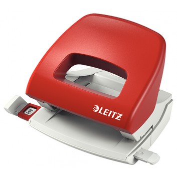  LEITZ Kleiner Bürolocher NeXXt; rot; 1,6 mm / 16 Blatt; mit Schiene 