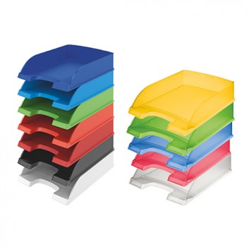  LEITZ Briefkorb Standard Plus; verschiedene Farben; 255 x 70 x 360 mm (B x H x T); mit Greifausschnitt; mehrfach übereinander stapelbar 