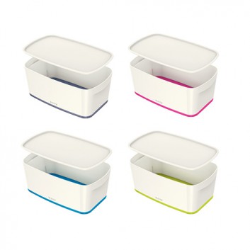  LEITZ MyBox Aufbewahrungsbox mit Deckel klein; 318 x 128 x 191 mm (B x H x T); verschiedene Farben; für DIN A5 Dokumente; 5 Liter 