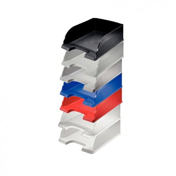  LEITZ Briefkorb Jumbo; 7 Farben; 255 x 103 x 360 mm; mit Greifausschnitt; mehrfach übereinander stapelbar; Polystyrol (PS); DIN A4/C4 