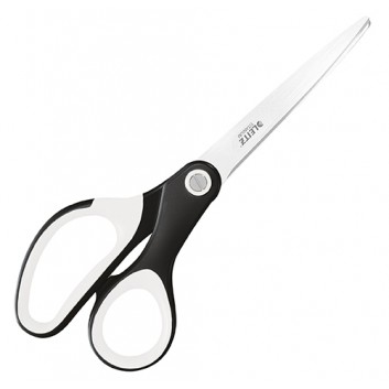  LEITZ Qualitätsschere WOW Titan; 20,5 cm; schwarz; mit ergonomischen Soft-Touch Griffen; titanbeschichtetes Edelstahl, rostfrei; spitz 