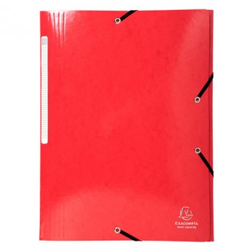  Exacompta Sammelmappe IDERAMA; rot; für DIN A4; Manila-Karton; 425 g/qm; ca. 300 Blatt; mit Gummizugverschluß, 3 Klappen 