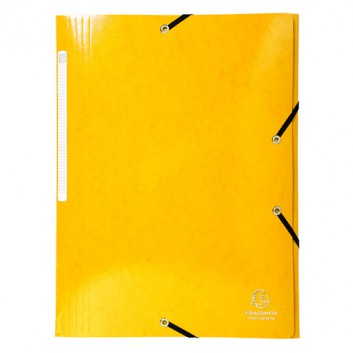  Exacompta Sammelmappe IDERAMA; gelb; für DIN A4; Manila-Karton; 425 g/qm; ca. 300 Blatt; mit Gummizugverschluß, 3 Klappen 