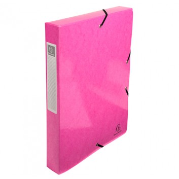  Exacompta Dokumentenbox Iderama; rosa; für DIN A4; laminierter Karton, 600 g/qm; ca. 350 Blatt; mit Gummizugverschluß, 3 Klappen 