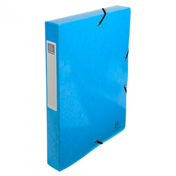  Exacompta Dokumentenbox Iderama; hellblau; für DIN A4; laminierter Karton, 600 g/qm; ca. 350 Blatt; mit Gummizugverschluß, 3 Klappen 