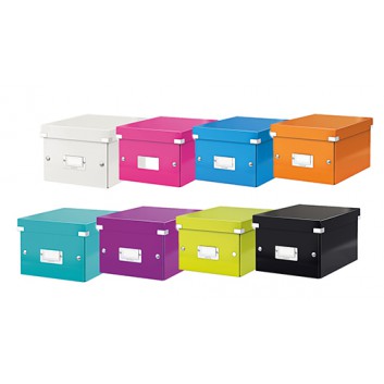  LEITZ Aufbewahrungsbox Click & Store klein; 282 x 216 x 160 mm; verschiedene Farben; für DIN A5 Dokumente; Graukarton mit PP-Folie laminiert 