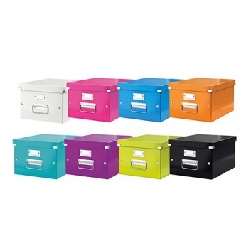  LEITZ Aufbewahrungsbox Click & Store mittel; 369 x 281 x 200 mm; verschiedene Farben; für DIN A4 Dokumente; Graukarton mit PP-Folie laminiert 