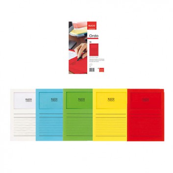  ELCO Ordo Classico - Papier-Sichthülle+Linien; für DIN A4 - 220 x 310 mm; verschiedene Farben; glatt; oben und rechte Seite offen 